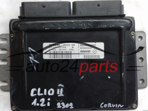 ECU CENTRALITA DE MOTOR RENAULT CLIO 1.2 SIEMENS SIRIUS 32N S110130104A, S110130104 A, 110130104, 8200044453, 8200044437 