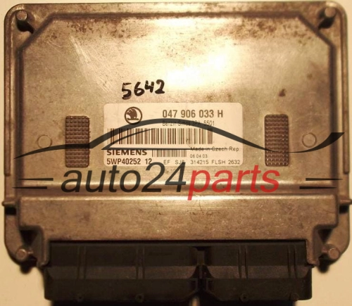 KOMPUTER STEROWNIK SILNIKA SKODA FABIA 1.4 MPI AME 047 906 033H, 047906033H, SIEMENS 5WP40252 12