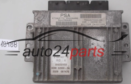 KOMPUTER STEROWNIK SILNIKA PEUGEOT 206 1.4 8V 9646988680, 9644625680-00, HOMS2000-2A, 21647431-0, 216474310, 84820V02, 2189 483757
