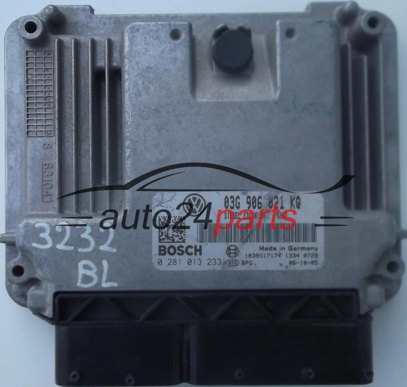 VW VOLKSWAGEN GOLF 1.9 TDI 03G906021KQ 03G 906 021 KQ, BOSCH 0 281 013 233, 0281013233, DIESEL EDC16U34 9247, 1039S17174