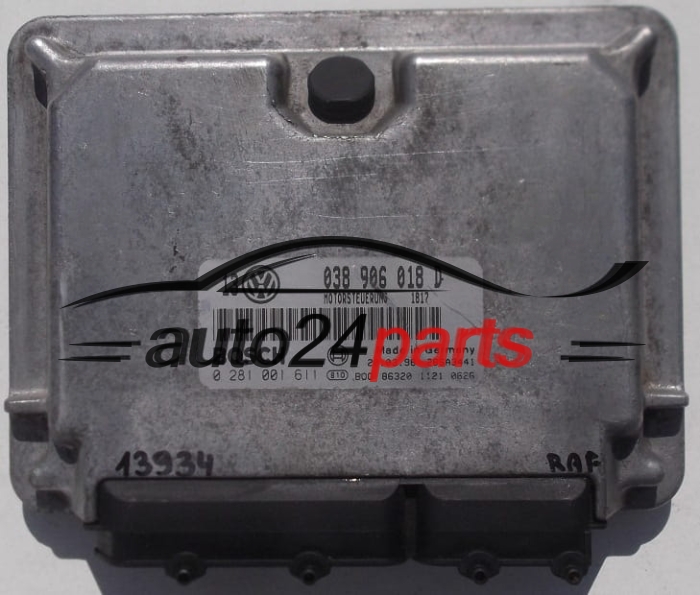 MOTORSTEUERGERÄT ECU STEUERGERÄT VW VOLKSWAGEN GOLF 1.9 TDI 038 906 018 D, 038906018D, BOSCH 0 281 001 611, 0281001611