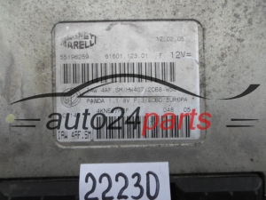 KOMPUTER STEROWNIK SILNIKA FIAT PANDA MAGNETI MARELLI IAW 4AF.SM, IAW4AFSM, 55196259, 61601.123.01, 6160112301