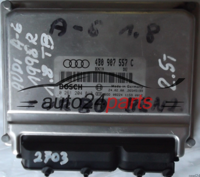 ECU CENTRALITA DE MOTOR AUDI A6 1.8T 4B0907557C, 4B0 907 557 C, BOSCH 0 261 204 818, 0261204818, BENZIN D02, 26SA5199