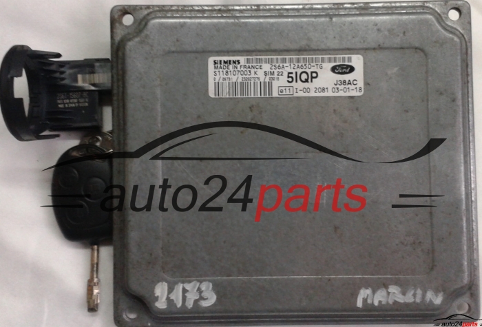 CALCULATEUR MOTEUR FORD FIESTA FUSION 1.6 SIEMENS S118107003 K, 2S6A-12A650-TG, 5IQP