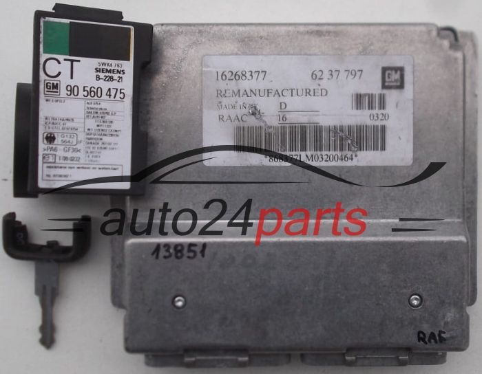 CENTRALINA DO MOTORE OPEL ASTRA G GM 62 37 797, 6237797, 16268377 RAAC