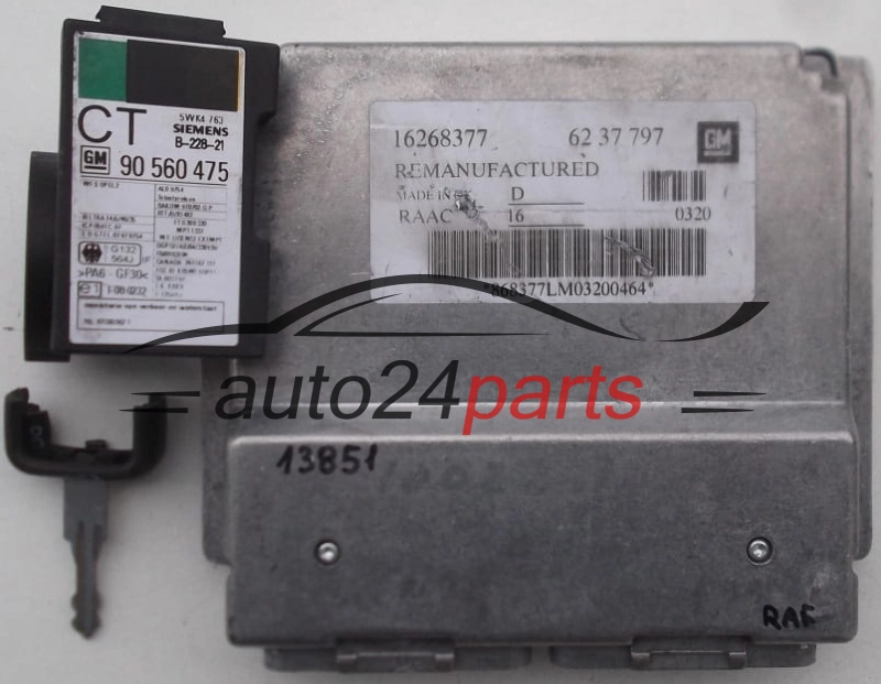 CENTRALINA DO MOTORE OPEL ASTRA G GM 62 37 797, 6237797, 16268377 RAAC