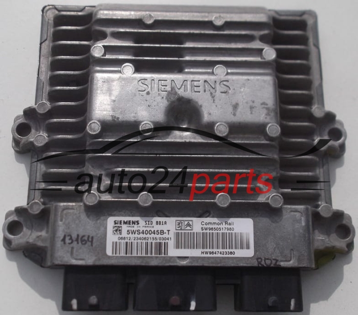 Μονάδα Ελέγχου Κινητήρα PEUGEOT 307 2.0 HDI SIEMENS SID 801A 5WS40045B-T, 5WS40045BT SW9650517980 9650517980 HW9647423380 9647423380