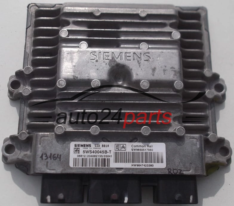 Μονάδα Ελέγχου Κινητήρα PEUGEOT 307 2.0 HDI SIEMENS SID 801A 5WS40045B-T, 5WS40045BT SW9650517980 9650517980 HW9647423380 9647423380