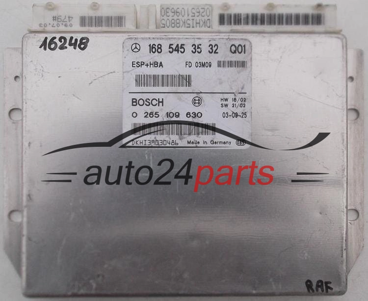 CENTRALINA ABS ESP+HBA MERCEDES W168 BOSCH 0 265 109 630