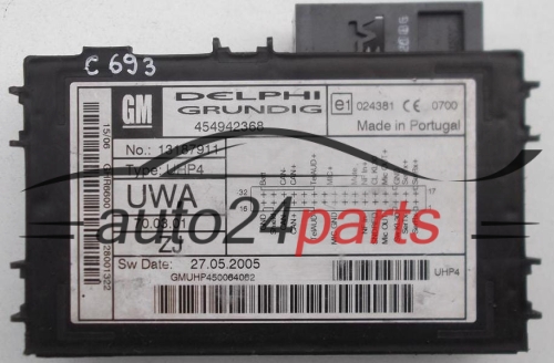 CENTRALKA MODUL STEROWNIK OPEL ANTARA MERIVA DELPHI GRUNDIG 454942368, 13 187 911, 13187911 - 