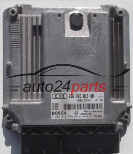 ECU ENGINE CONTROLLER AUDI A4 1.9 TDI 03G906016GD, BOSCH 0281012546