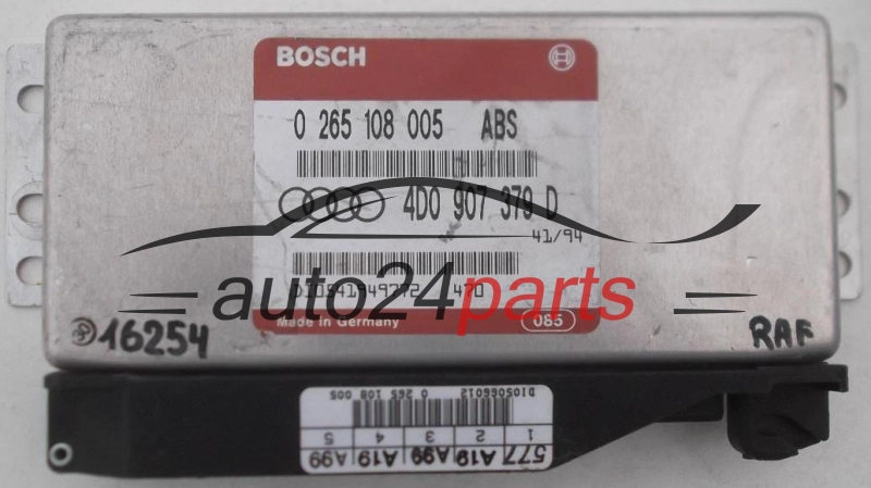Mονάδα ελέγχου αβς AUDI A4 A6 BOSCH 0 265 108 005, 0265108005, 4D0 907 379 D, 4D0907379D