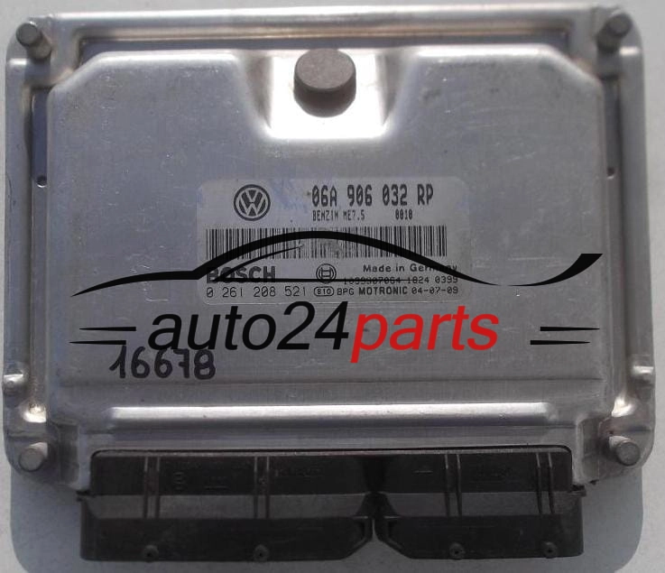 MOTORSTEUERGERÄT ECU STEUERGERÄT SEAT IBIZA CUPRA 1.8 TURBO BOSCH 0 261 208 521, 0261208521, 06A 906 032 RP, 06A906032RP
