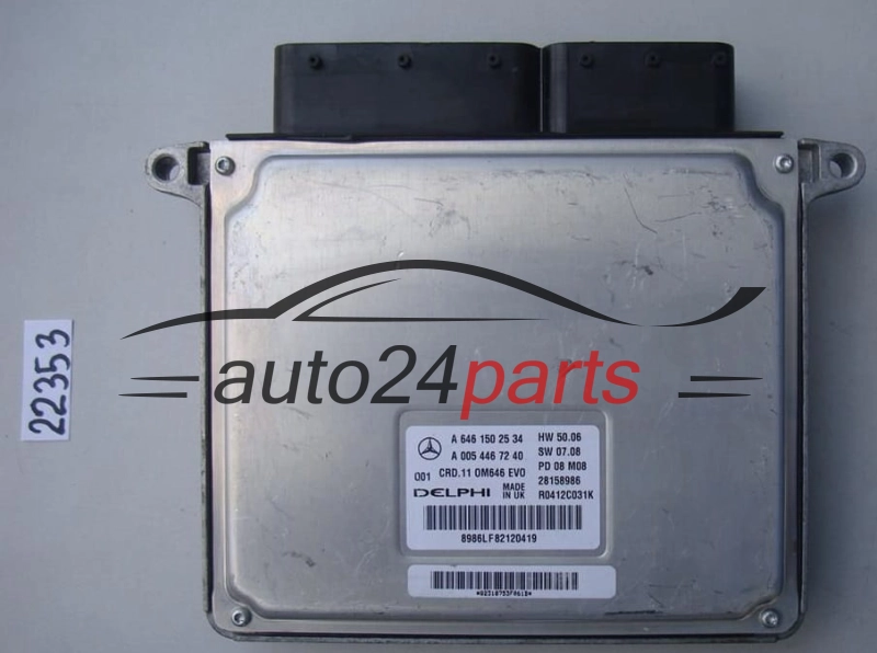 CENTRALINA MOTORE MERCEDES 2.2 CDI A 646 150 25 34, A6461502534, 28158986, R0412C031K, CRD.11