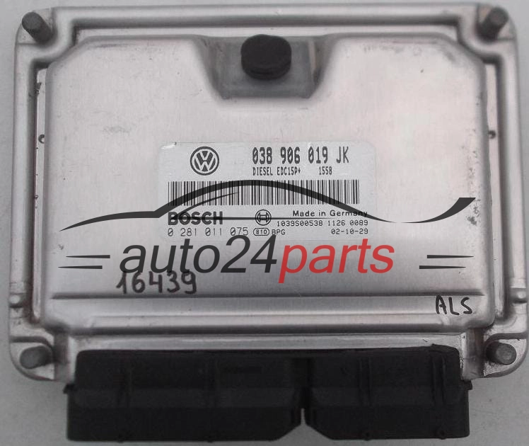 ECU CENTRALITA DE MOTOR VW VOLKSWAGEN POLO 1.9 TDI BOSCH 0 281 011 075, 0281011075, 038 906 019 JK, 038906019JK