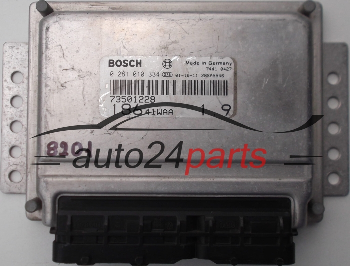 KOMPUTER STEROWNIK SILNIKA FIAT MULTIPLA 1.9 JTD, BOSCH 0 281 010 334, 0281010334, 18641WAA, 73501228