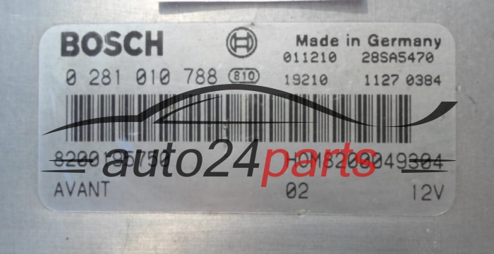 CENTRALINA MOTORE RENAULT CLIO MEGANE BOSCH 0 281 010 788, 8200195750, HOM 8200049304