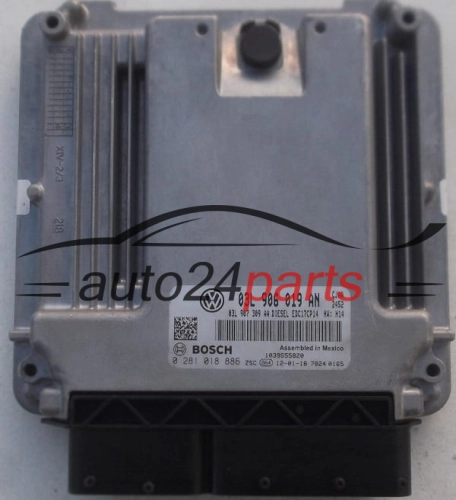 CENTRALINA DO MOTORE VOLKSWAGEN BEETLE 2.0 TDI BOSCH 0 281 018 886, 0281018886, 03L 906 019 AN, 03L906019AN, 03L907309AA, EDC17CP14 