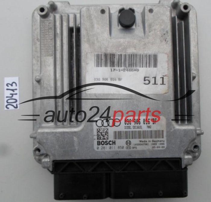 KOMPUTER STEROWNIK SILNIKA AUDI A6 2.0 TDI BOSCH 0 281 011 850, 0281011850, 03G 906 016 BF, 03G906016BF 