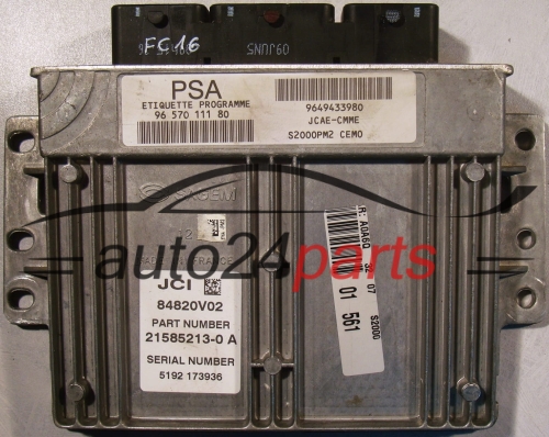 Μονάδα Ελέγχου Κινητήρα  CITROEN PEUGEOT 1.4 Sagem 21585213-0 A