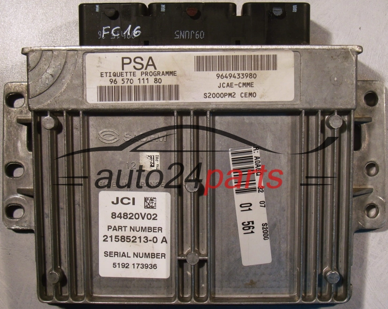Μονάδα Ελέγχου Κινητήρα  CITROEN PEUGEOT 1.4 Sagem 21585213-0 A