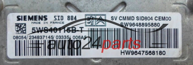 Μονάδα Ελέγχου Κινητήρα CITROEN C2 1.4 HDI SIEMENS 5WS40115B-T