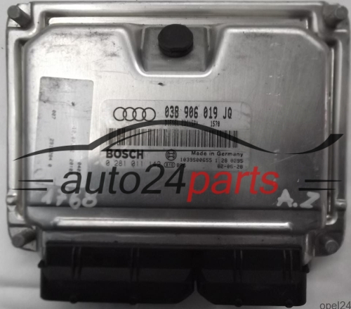 ECU ENGINE CONTROLLER AUDI A4 1.9 TDI 038906019JQ, 038 906 019 AQ, BOSCH 0 281 011 142, 0281011142, DIESEL EDC15P+ 1570, 1039S00655 