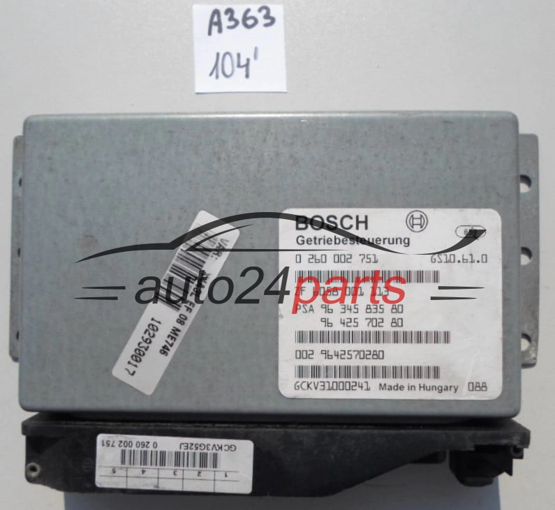 STEROWNIK SKRZYNI AUTOMATYCZNEJ CITROEN PEUGEOT BOSCH 0 260 002 751,  96 345 835 80