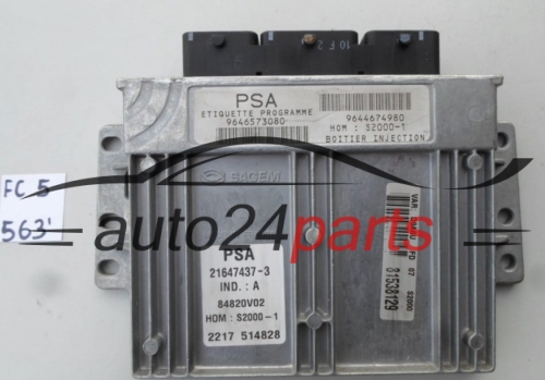 Μονάδα Ελέγχου Κινητήρα CITROEN PEUGEOT 21647437-3, 216474373, 9646573080