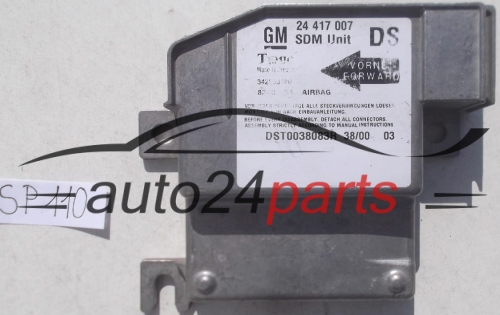 STEROWNIK MODUL PODUSZEK POWIETRZNYCH OPEL CORSA C 24417007 DS, 24 417 007 DS, 342853160, 9196345, 6237134, 62 37 134