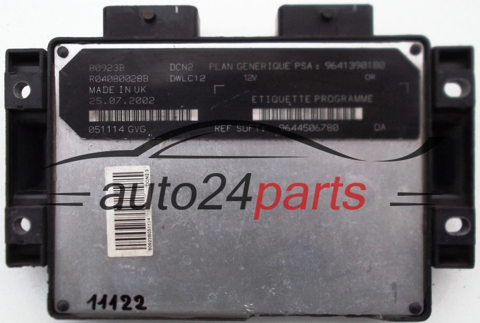 ECU CENTRALITA DE MOTOR CITROEN PEUGEOT LUCAS R04080028B, PSA 9641390180, SOFT 9644506780,DCN2, DWLC12