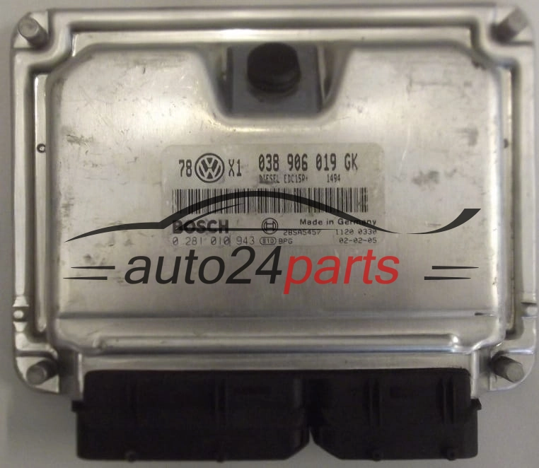 Μονάδα Ελέγχου Κινητήρα VOLKSWAGEN PASSAT 1.9 TDI AVB BOSCH 0 281 010 943,  038 906 019 GK