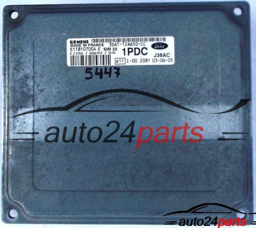 ECU ENGINE CONTROLLER FORD FIESTA FUSION MAZDA 1.3 3S6112A650CC SIEMENS SIM 22 S118107004E, S118107004 E, 3S61-12A650-CC 1PDC