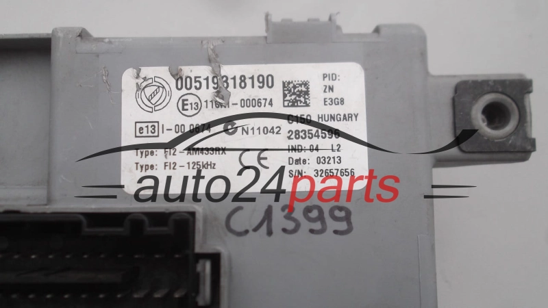 SKRZYNKA BEZPIECZNIKÓW MODUL FIAT 500 DELPHI 28354596, 00519318190 