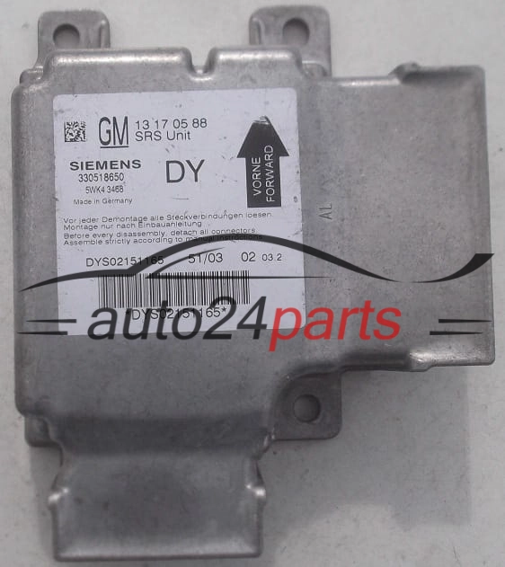 Μονάδα Ελέγχου AIRBAG OPEL VECTRA C SIGNUM GM 13 17 05 88 DY, SIEMENS 5WK43468
