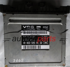 ECU ENGINE CONTROLLER MERCEDES W202 S202 C-KLASS C180 A0225459132 (08), A 022 545 91 32 (08), 0225459132, VDO 412 232/004/006, 412 232/004/006 