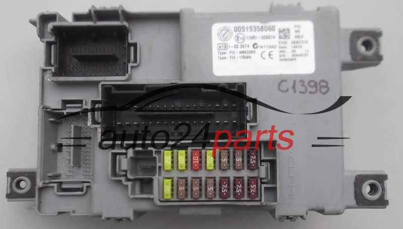 SKRZYNKA BEZPIECZNIKÓW MODUL FIAT GRANDE PUNTO DELPHI 28357213, 00519358060
