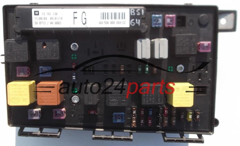 Scatola dei fusibili relè fusibile scatola BSI OPEL ASTRA H ZAFIRA B GM 13 191 130 FG, 13191130 FG, HELLA 5DK 008 668-22