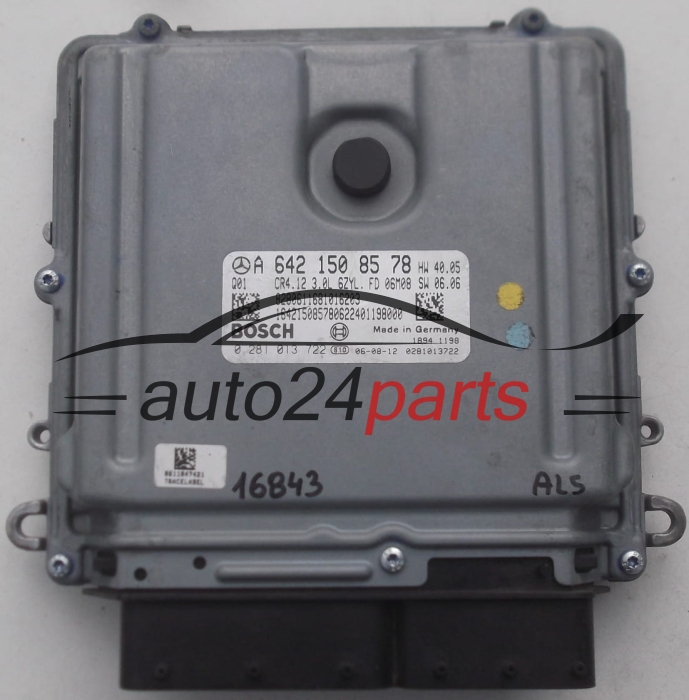 ECU CENTRALITA DE MOTOR MERCEDES W211 E280 3.0 CDI BOSCH 0 281 013 722, 0281013722, A 642 150 85 78, A6421508578, 6421508578