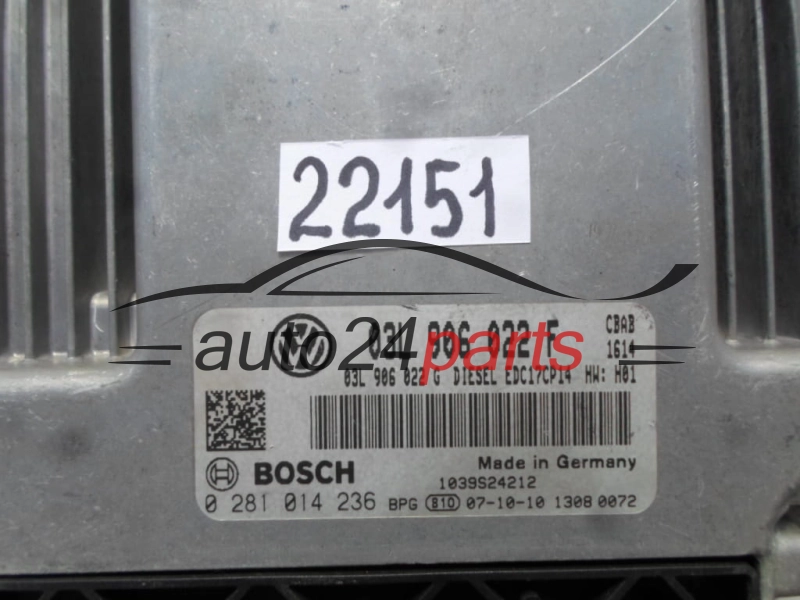 CENTRALITA DE MOTOR VW VOLKSWAGEN TIGUAN 2.0 TDI BOSCH 0 281 014 236, 0281014236, 03L 906 022F, 03L906022F, EDC17CP14