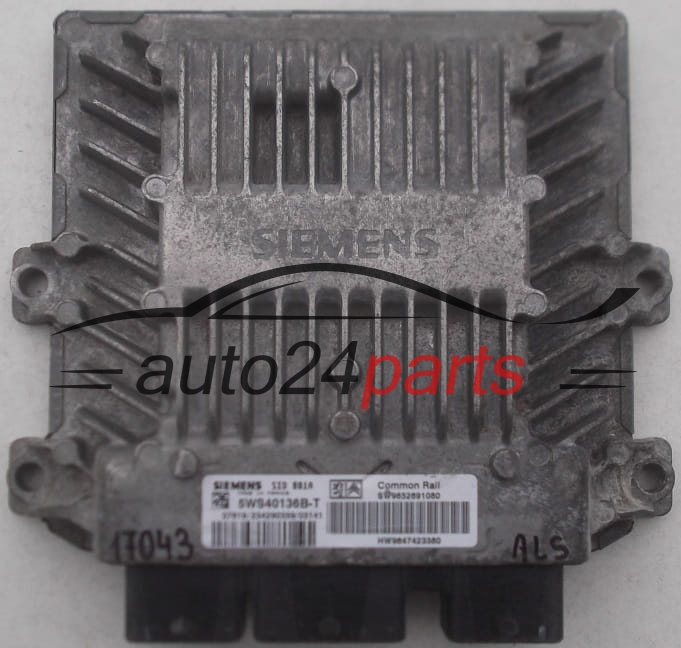 Μονάδα Ελέγχου Κινητήρα PEUGEOT PARTNER RANCH 2.0 HDI SIEMENS 5WS40136B-T, 5WS40136BT, SW9652691080, HW9647423380, SID 801A