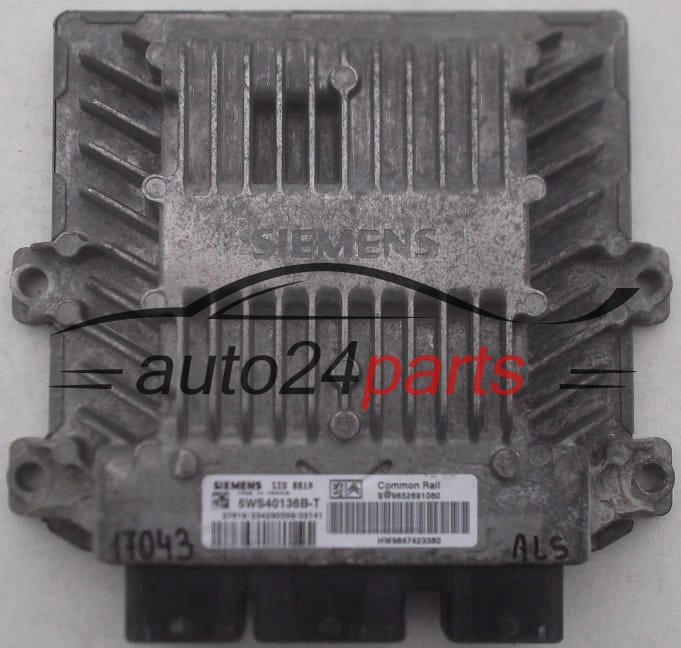 Μονάδα Ελέγχου Κινητήρα PEUGEOT PARTNER RANCH 2.0 HDI SIEMENS 5WS40136B-T, 5WS40136BT, SW9652691080, HW9647423380, SID 801A