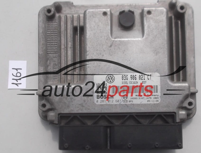KOMPUTER STEROWNIK SILNIKA SEAT LEON 1.9 TDI BLS 03G 906 021 CT, 03G906021CT, BOSCH 0 281 012 607, 0281012607, DIESEL EDC16U34, 1039S13107