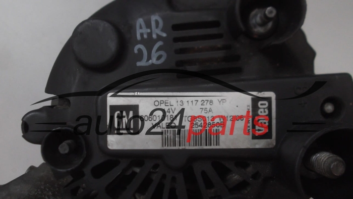 ALTERNATOR 1.3 CDTI Z13DTH OPEL ASTRA H 13117278 YP, 6204180 VALEO 2542850B, 75A