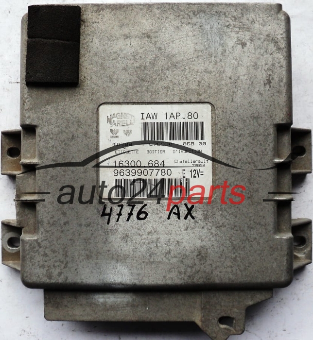 Μονάδα Ελέγχου Κινητήρα PEUGEOT 206 1.1 MAGNETI MARELLI IAW 1AP.80, IAW1AP80, 16300.684, 16300684, 9639907780 E