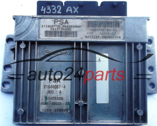 MOTORSTEUERGERÄT ECU STEUERGERAT PEUGEOT 206 1.4 SAGEM 21646087-4 9643134680 9637706180-05 HOM; S2000-23 50409S05