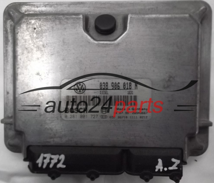 KOMPUTER STEROWNIK SILNIKA VW VOLKSWAGEN PASSAT 1.9 TDI AHU 038 906 018 N, 038906018N, BOSCH 0 281 001 727, 0281001727, 26SA3667 