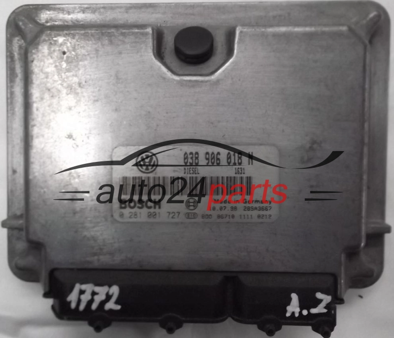 KOMPUTER STEROWNIK SILNIKA VW VOLKSWAGEN PASSAT 1.9 TDI AHU 038 906 018 N, 038906018N, BOSCH 0 281 001 727, 0281001727, 26SA3667 