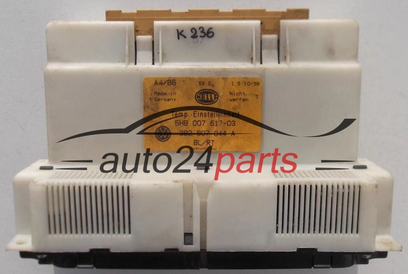 PANEL OGRZEWANIA STEROWNIK NAWIEWU REGULATOR KLIMATRONIK VOLKSWAGEN AUDI A4 B5 GOLF PASSAT 3B2 907 044 A, 3B2907044A, 5HB 007 617-03, 5HB00761703