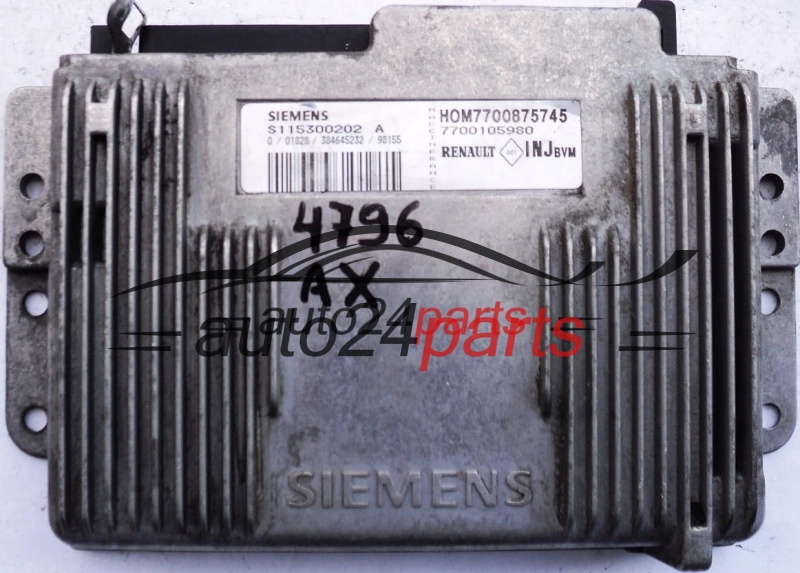 ΜΟΝΑΔΑ ΕΛΕΓΧΟΥ ΚΙΝΗΤΗΡΑ RENAULT MEGANE SCENIC 1.6 SIEMENS S115300202A, HOM7700875745, 7700105980